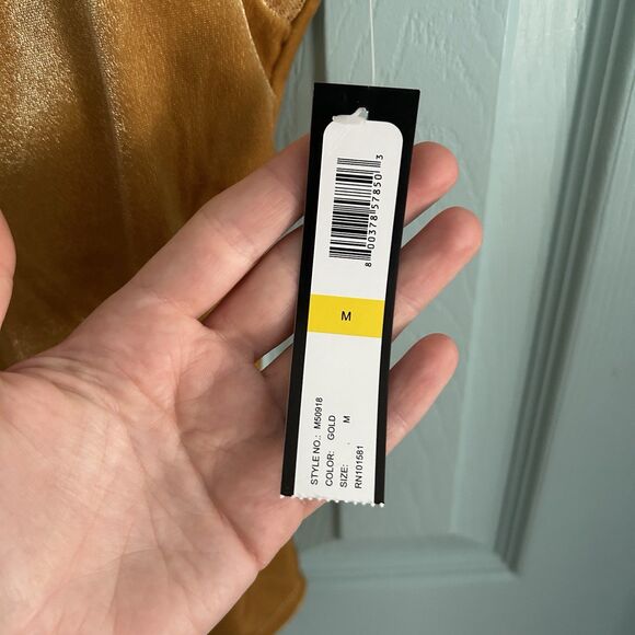 Maurice Sasson Y2K Gold Velvet Lace Tank Top Medium Fairycore Whimsigoth V-Neck - Picture 4 of 9